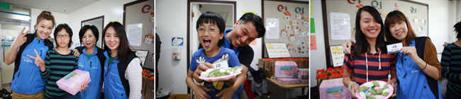 상을 받은 조의 반장과 선생님의 기념사진